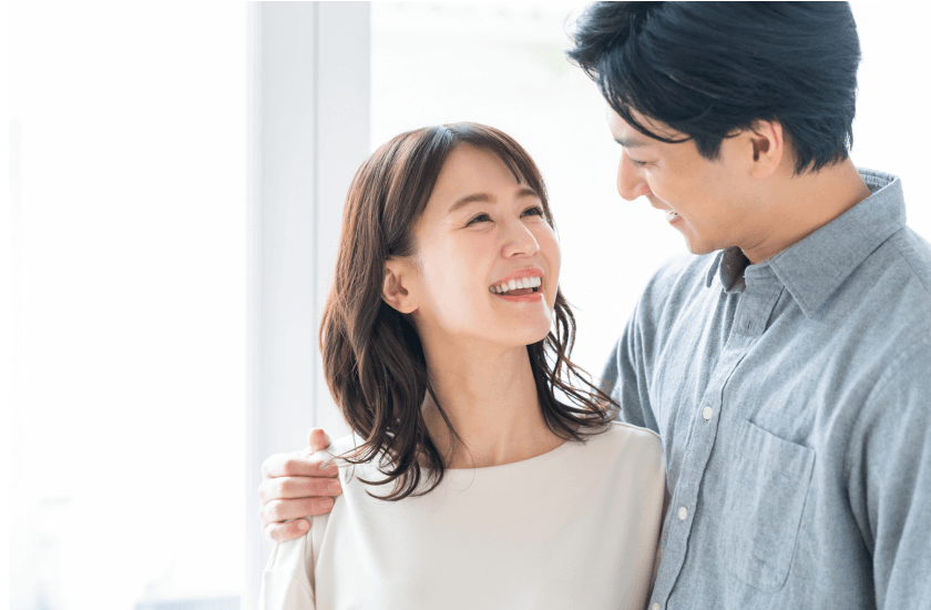 成婚した新郎新婦のイラスト